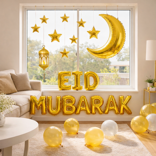 Gold Eid Balloon Decoration Set The Pathway